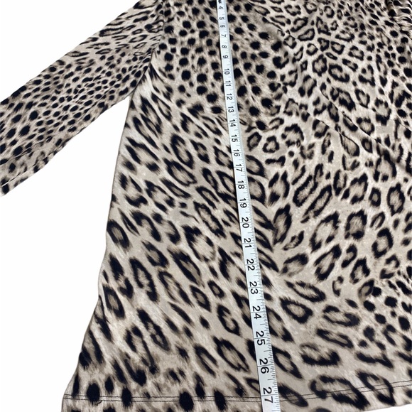 Jones New York Animal Print 3/4 Sleeve Shirt Large 💚 SALE - Picture 7 of 8